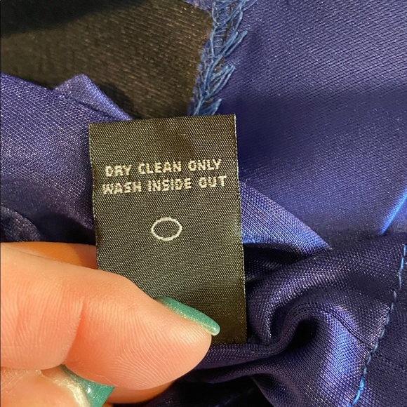 Jax Royal Blue Satin Beaded Knee Length Formal Sheath Dress Size 6 - Picture 6 of 6